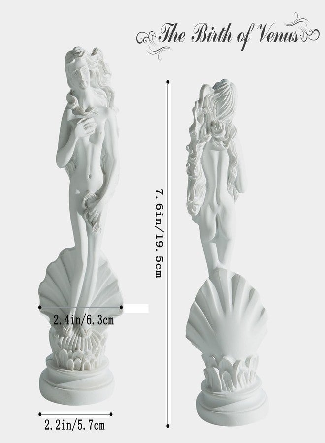 KIKITOY Aphrodite Statue The Birth of Venus on Half-Shell 7.6 Inch - Greek Roman Goddess Sculpture, Handmade Resin Art Figurine Classical White Statue, Home & Office Decor - Image 2