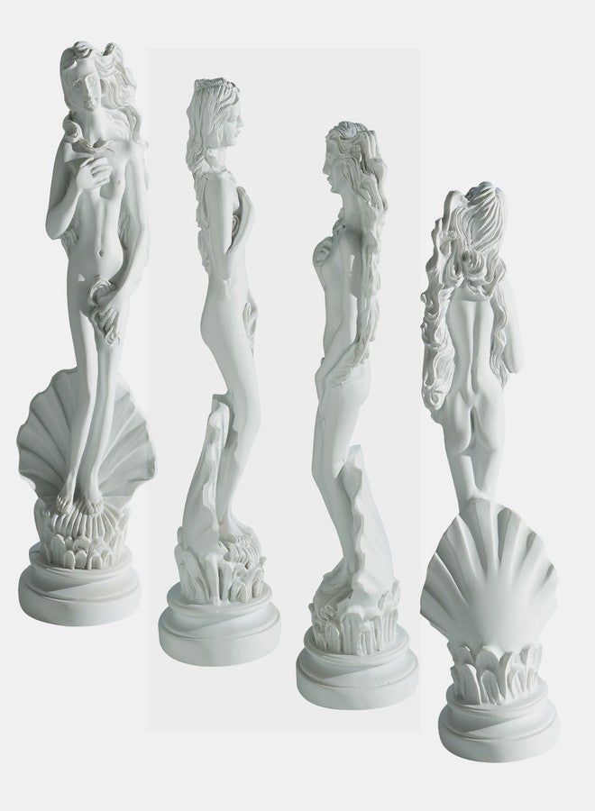 KIKITOY Aphrodite Statue The Birth of Venus on Half-Shell 7.6 Inch - Greek Roman Goddess Sculpture, Handmade Resin Art Figurine Classical White Statue, Home & Office Decor - Image 5