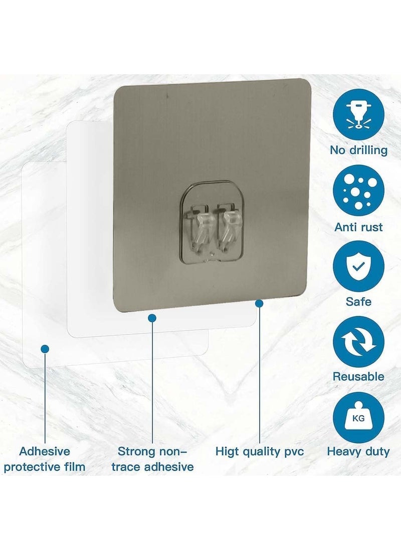 XTEND Xtend Stick Hang It Heavy Duty Self Adhesive Sticker Wall Hook MultiSurface Hooks for Hanging Bathroom Self Corner Shelves Plastic Pack of 6 Wall Hook 6pcs Silver  - Image 4