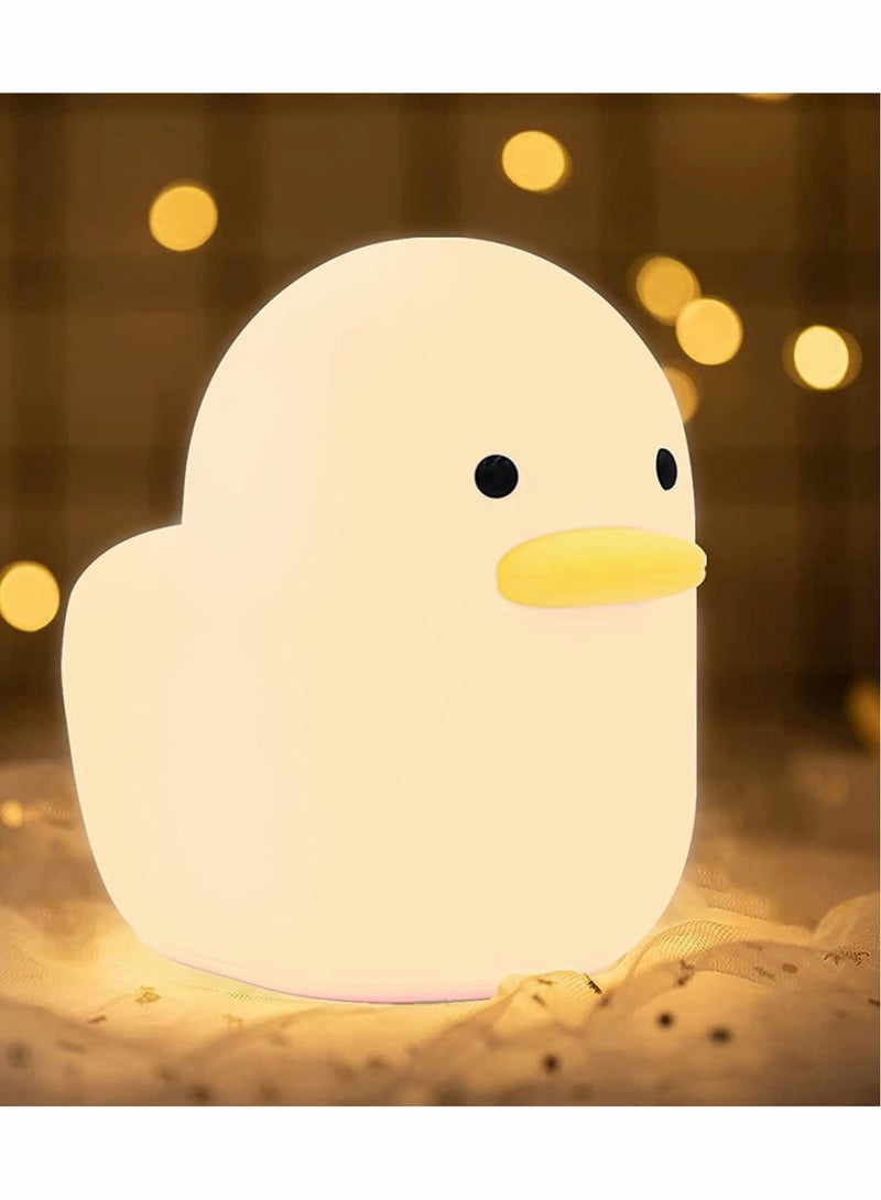 Excefore LED Silicone Duck Night Light for Kids, Rechargeable Night Lamp with Touch Sensor - Image 1