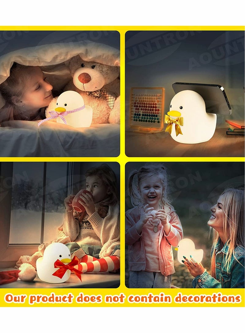 Excefore LED Silicone Duck Night Light for Kids, Rechargeable Night Lamp with Touch Sensor - Image 4