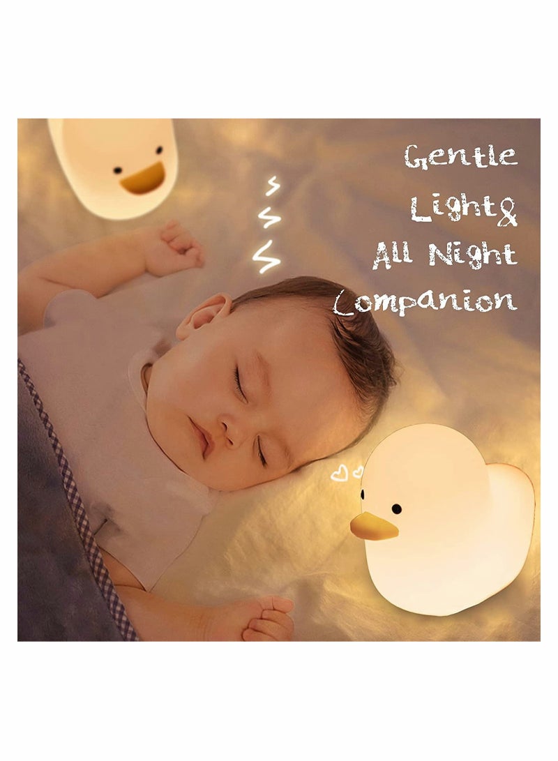 Excefore LED Silicone Duck Night Light for Kids, Rechargeable Night Lamp with Touch Sensor - Image 3