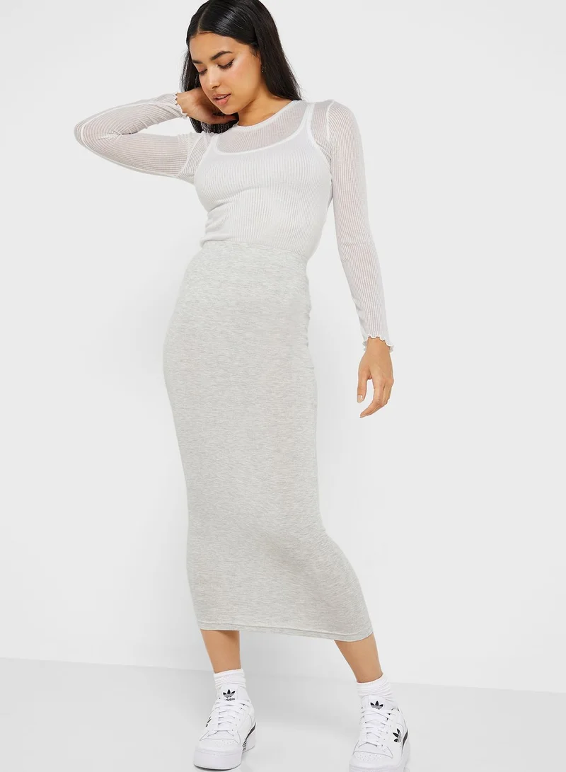 Ginger Basics Tube Midi Skirt