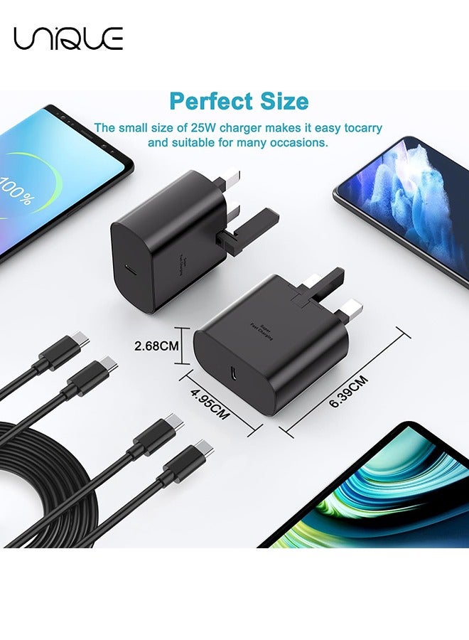 Unique 45W Super Fast Charger for Samsung Galaxy Charger Head - with 1m Charging Cable - S25 Ultra S25 Plus S25 S25 S23 Ultra S22 S21 Ultra S21 S21 A54 A53 A52 A32-45W with USB-C Cable - Black  - Image 2