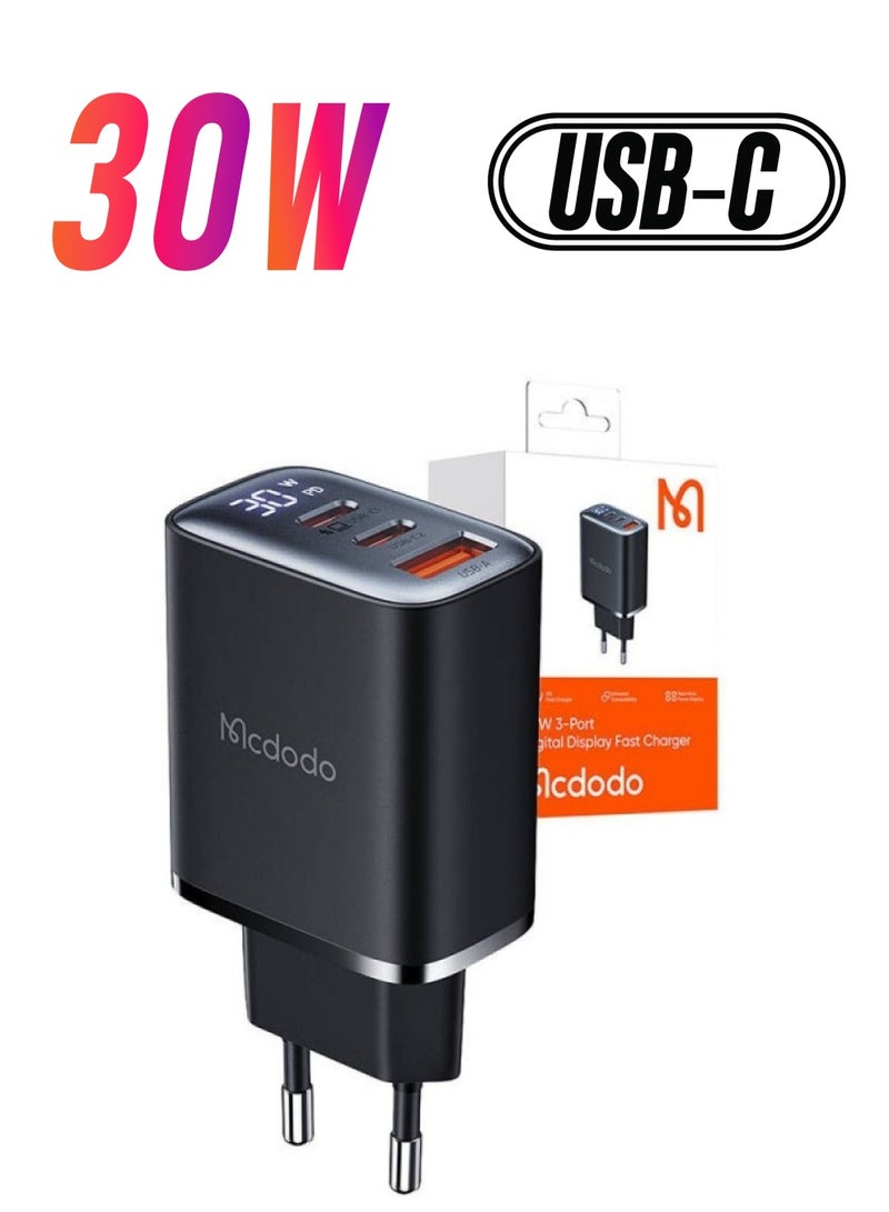 مكدودو شاحن Mcdodo CH-2180 2xUSB-C + USB-A بقدرة 30 وات - Image 1