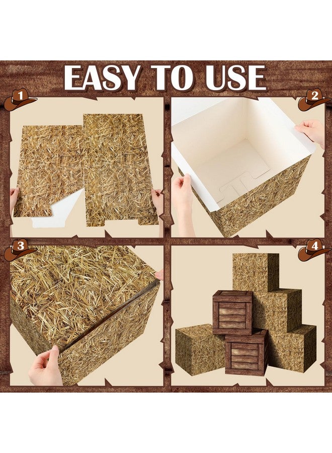 فيرايكل مجموعة ملحقات الحفلات الغربية من Ferraycle، 32 قطعة، تتضمن فانوسًا صغيرًا مع قبعات رعاة البقر الصغيرة وعجلات عربة خشبية وصناديق من القش وحبوب خشبية لديكورات حفلات على طراز رعاة البقر الغربي في المزرعة - Image 3