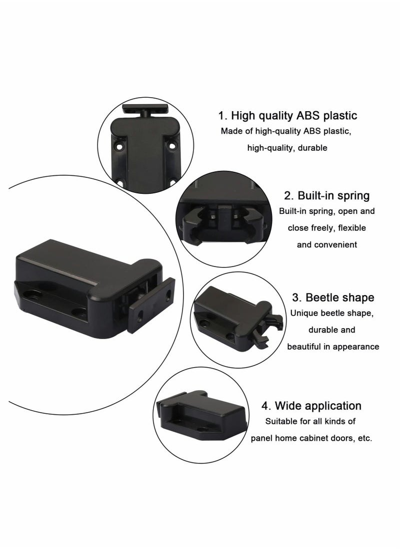 SYOSI - Touch Release Catch Latch, Black Push To Open Lock With Automatic Pop-up Function Cabinet ABS Latch For Cupboard And Drawer - Image 1