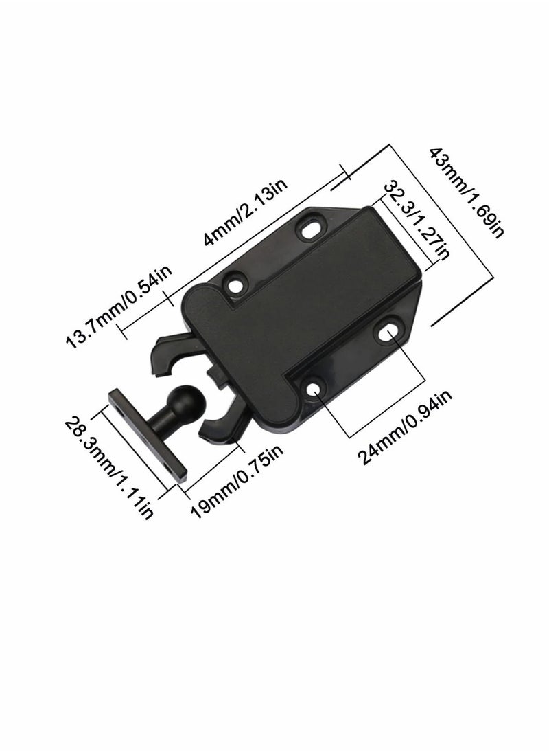 SYOSI - Touch Release Catch Latch, Black Push To Open Lock With Automatic Pop-up Function Cabinet ABS Latch For Cupboard And Drawer - Image 1