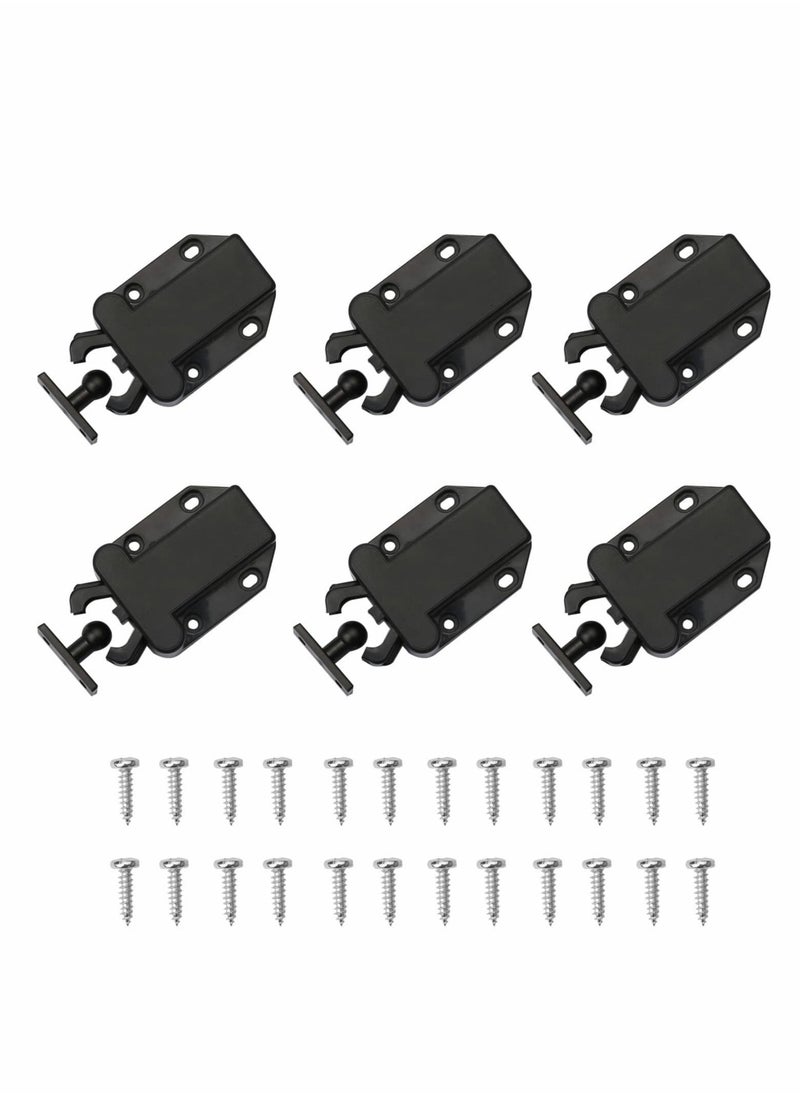 SYOSI - Touch Release Catch Latch, Black Push To Open Lock With Automatic Pop-up Function Cabinet ABS Latch For Cupboard And Drawer - Image 1