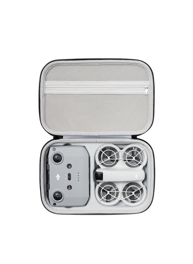 aMagisn حقيبة تخزين لكاميرا DJI Neo Fly More Combo، حقيبة كتف مدمجة وخفيفة الوزن مع حزام، طبقتان لتخزين الطائرة، وحدة التحكم، البطاريات والإكسسوارات، مقاومة للصدمات ومناسبة للسفر（أسود） - Image 1