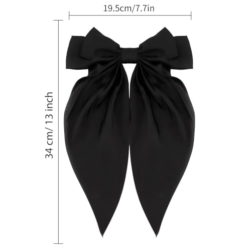 BellaStella 3 Pcs Korean Style Large Satin Bow Hairclip knot Barette Hair Clip Hair Accessories for Women & Girls - Image 2