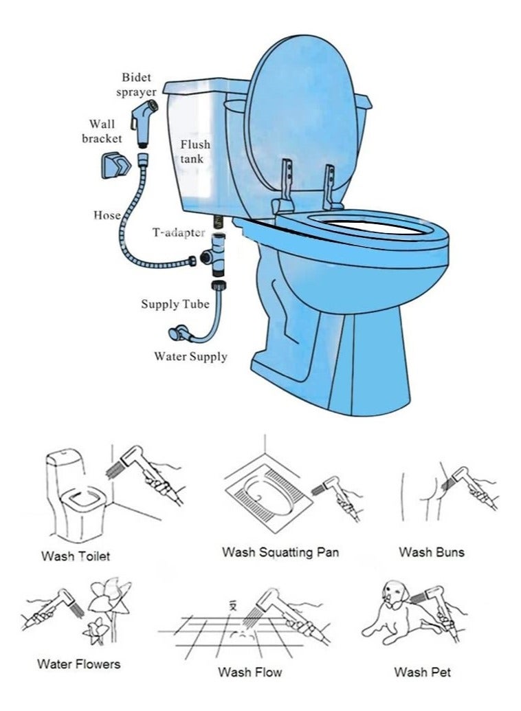 Luxury black bathroom bidet (complete black bidet with hanger + diverter under base) - Image 2