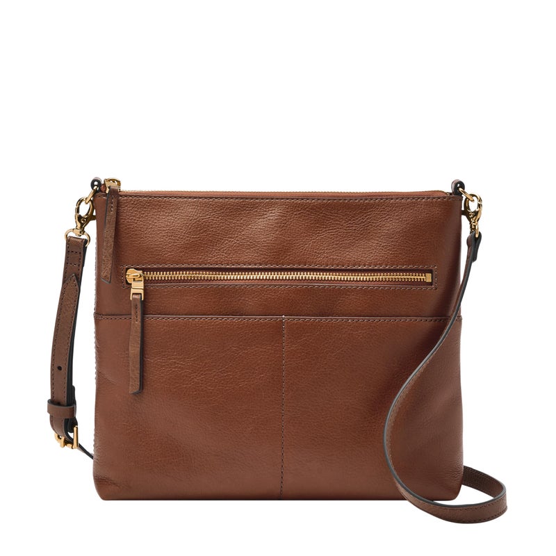 Fossil Women's Fiona Leather Small Crossbody Purse Handbag, Brown (Model: ZB7668200) - Image 1