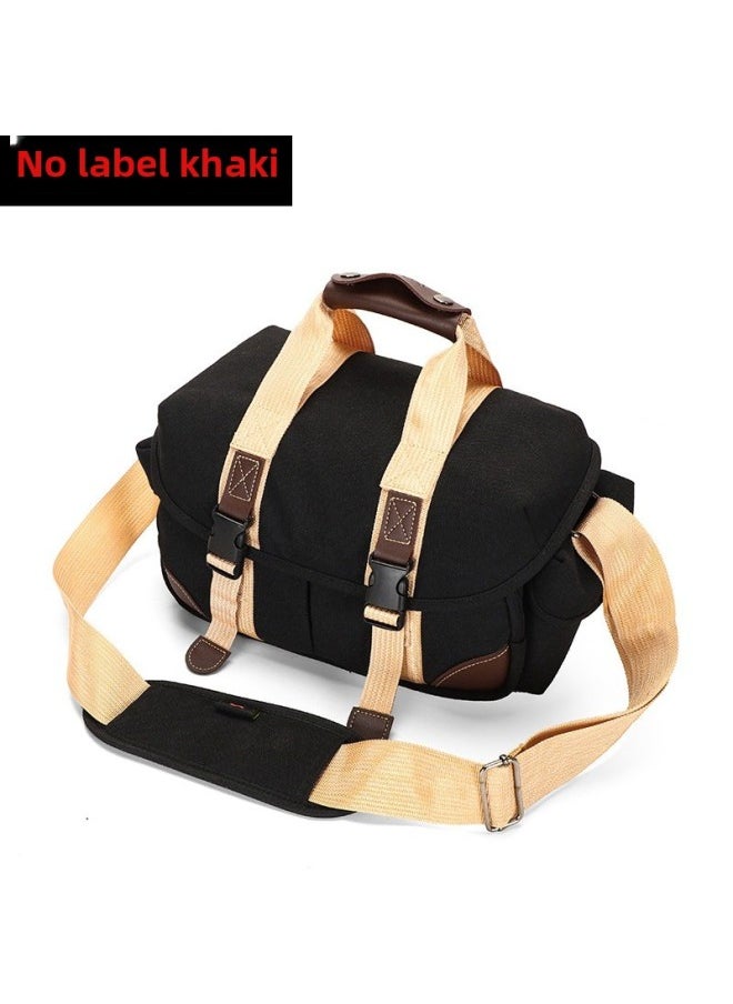 Generic Multifunctional Professional Canon SLR Camera Bag Shoulder Canvas Camera Bag D7200 Nikon SLR Set D7500-Color:Medium For Canon (khakis)  - Image 1