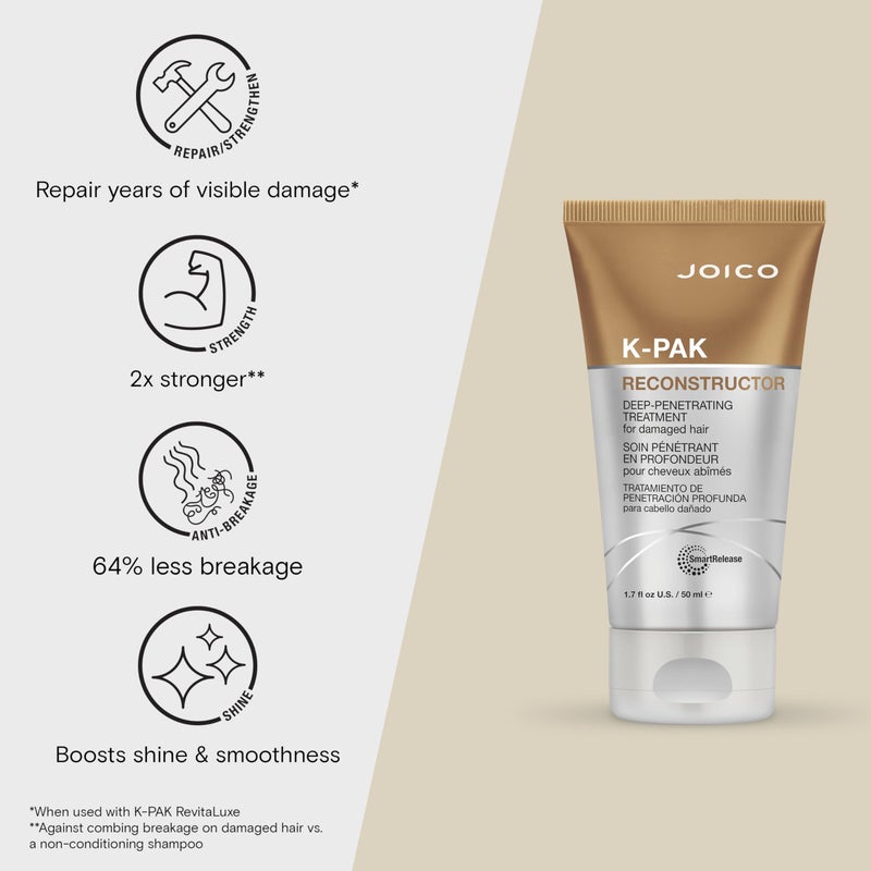 Joico K-PAK Reconstructor Deep-Penetrating Treatment | For Severely Damaged Hair | Repair & Strengthen Strands | Rebuild & Fortify Damaged Hair | Improve Elasticity | With Keratin & Arginine - Image 3