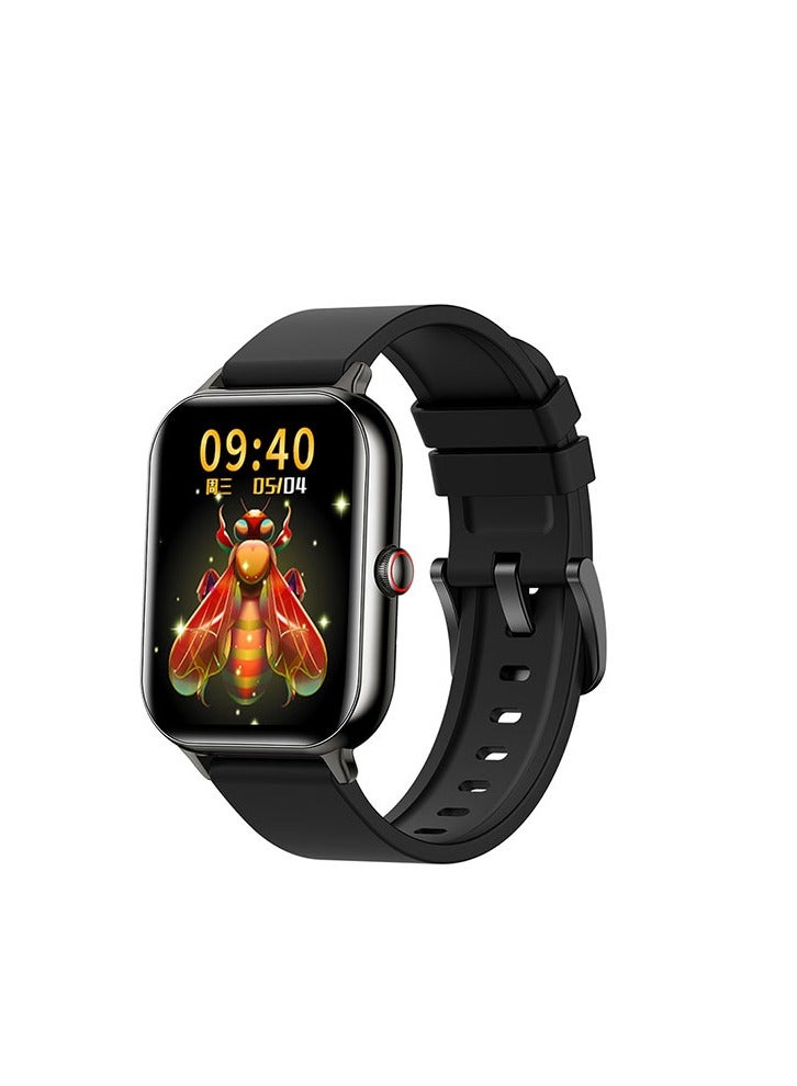 Kumi KU6 Smart Sports Watch AMOLED Display Heart Rate Detection 100 Motion Detection Aid Support ChatGPT Waterproof Watch Sleep Heart Rate Detection Compatible with Android iOS Black - Image 1