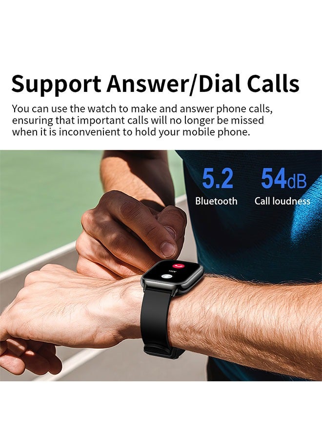 Kumi KU6 Smart Sports Watch AMOLED Display Heart Rate Detection 100 Motion Detection Aid Support ChatGPT Waterproof Watch Sleep Heart Rate Detection Compatible with Android iOS Black - Image 4