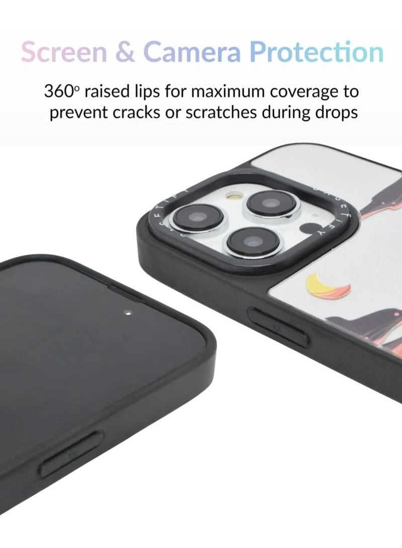 Casetify iPhone 14 Pro Cover Luxury Plating Embossed Hard Phone Case Tempered Glass Back Cover - Image 2