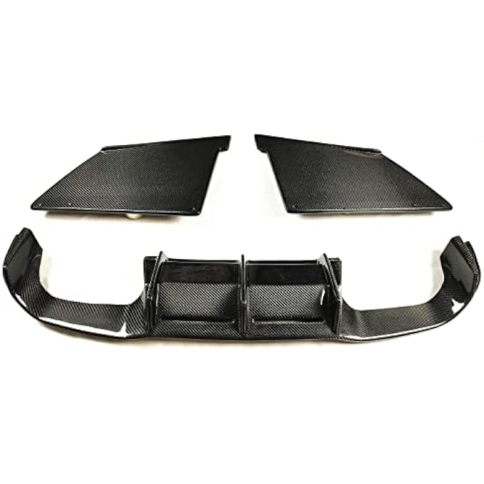AUSMILA for BMW F87 M2 2016-2022 Car Rear Bumper Diffuser Lip Spoiler 3PCS Carbon Fiber - Image 1