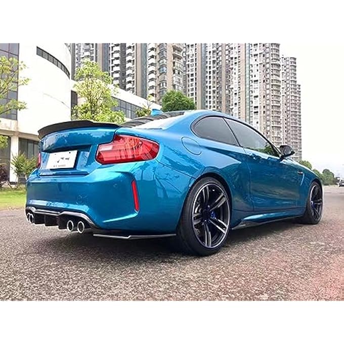 AUSMILA for BMW F87 M2 2016-2022 Car Rear Bumper Diffuser Lip Spoiler 3PCS Carbon Fiber - Image 2