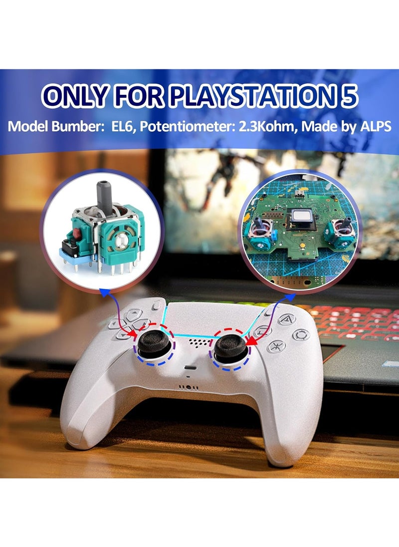 VKL - استبدال عصا التحكم PS5 ثلاثية الأبعاد لجهاز Sony Playstation 5 PS5، استبدال عصا التحكم PS5، استبدال عصا التناظرية لوحدة التحكم PS5 Thumbsticks، استبدال الملحقات (4 قطع) - Image 1