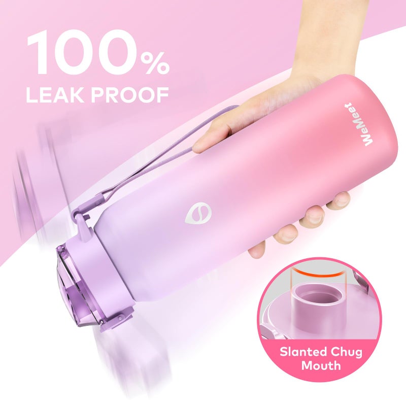 WEMEET Insulated Water Bottle with Removable Straw 24oz, 18/10 Stainless Steel Double Walled Metal Sport Water Bottle, for Work, Gym, Travel, School(PURPLE PINK) - Image 5