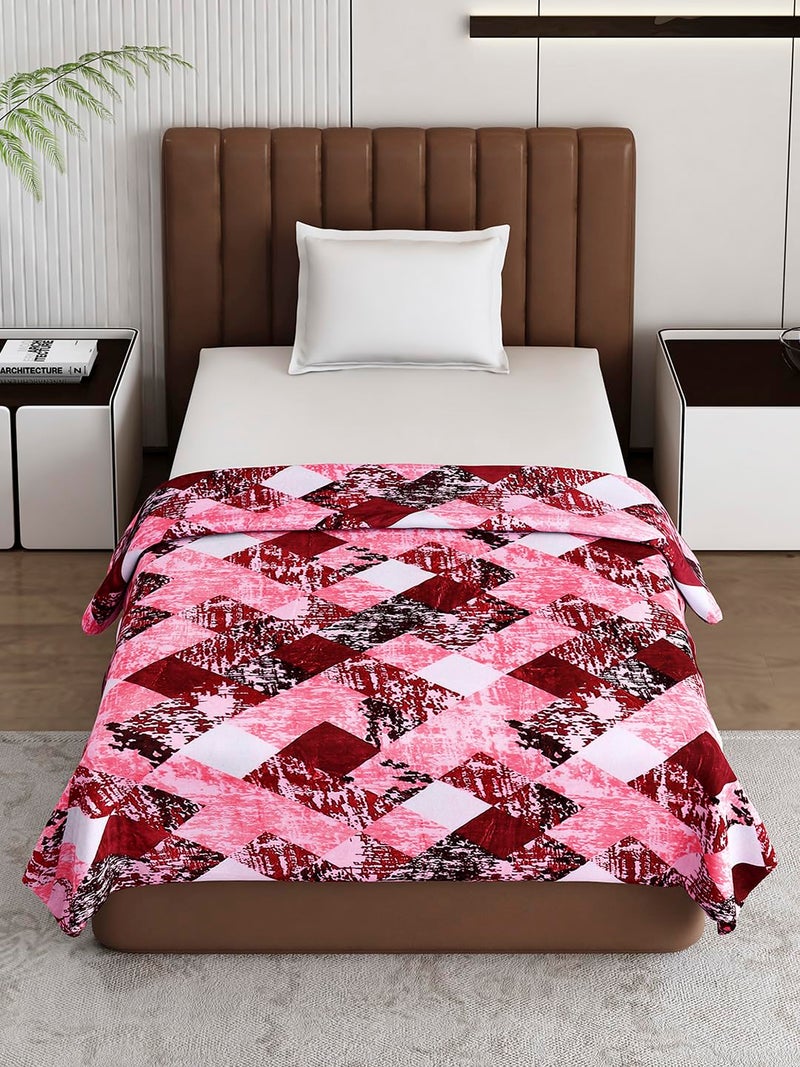 Monte Carlo Magenta Printed Single Bed 240 GSM Ac Blanket (Width 160 CM, Length 220 CM) - 3 - Image 2