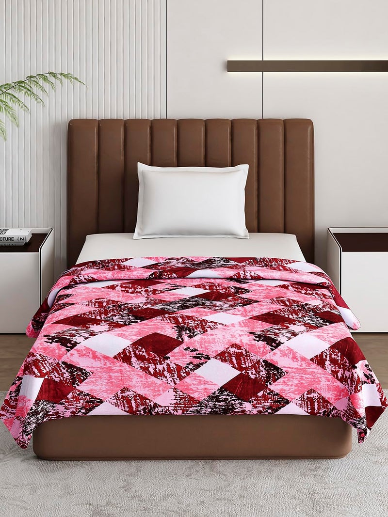 Monte Carlo Magenta Printed Single Bed 240 GSM Ac Blanket (Width 160 CM, Length 220 CM) - 3 - Image 3