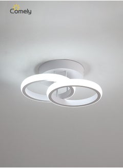 كوملي ضوء السقف LED الحديث ، مصباح السقف الاكريليك ، تصميم إبداعي 2 حلقة ، ضوء أبيض بارد  - Image 1