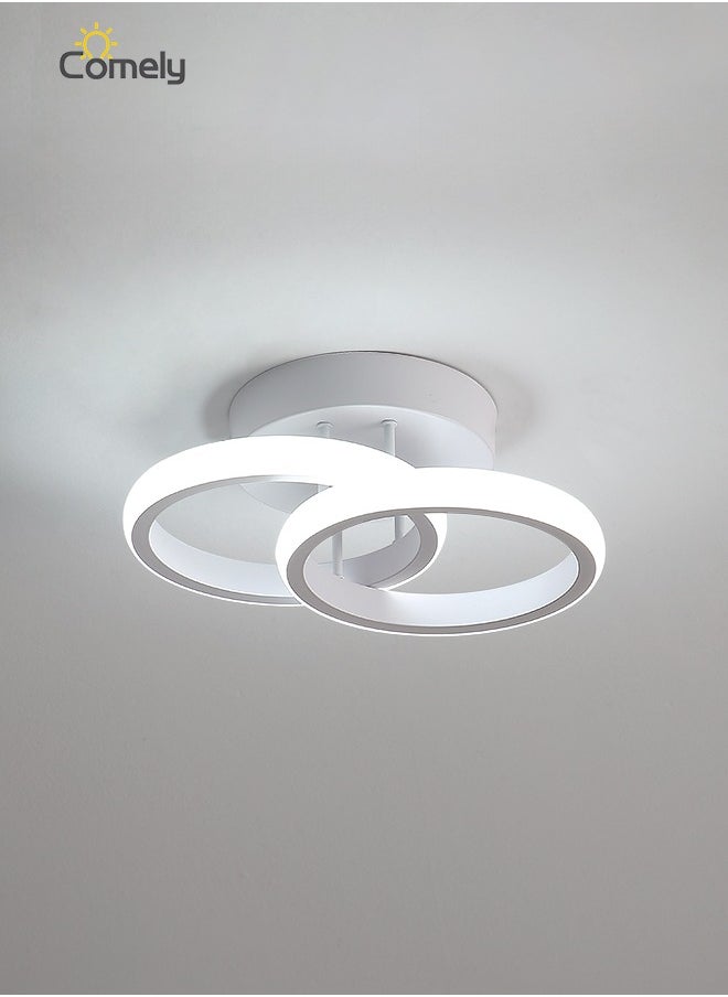Comely Modern LED Ceiling Light, Acrylic Ceiling Lamp, Creative 2-Ring Design, Cool White Light  - Image 1
