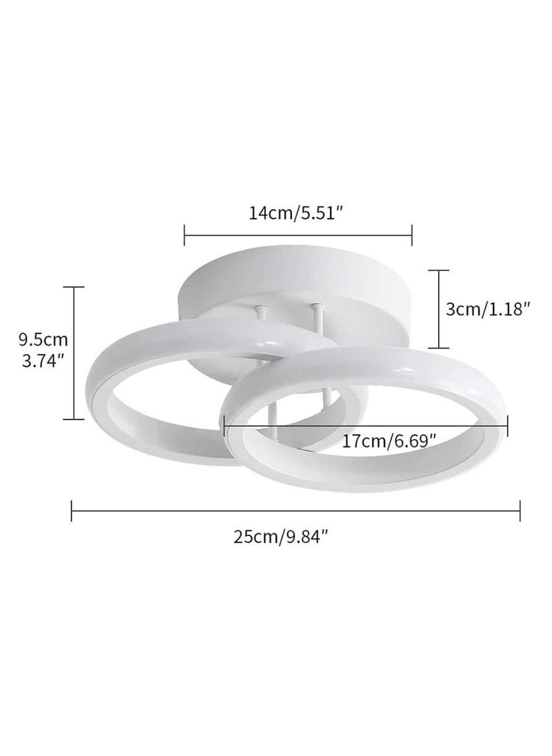 Comely Modern LED Ceiling Light, Acrylic Ceiling Lamp, Creative 2-Ring Design, Cool White Light  - Image 3