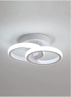 كوملي ضوء السقف LED الحديث ، مصباح السقف الاكريليك ، تصميم إبداعي 2 حلقة ، ضوء أبيض بارد  - Image 2