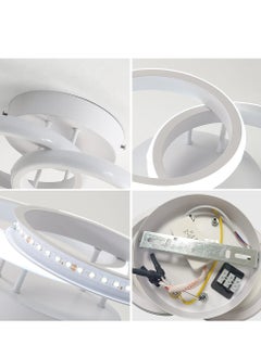 كوملي ضوء السقف LED الحديث ، مصباح السقف الاكريليك ، تصميم إبداعي 2 حلقة ، ضوء أبيض بارد  - Image 4