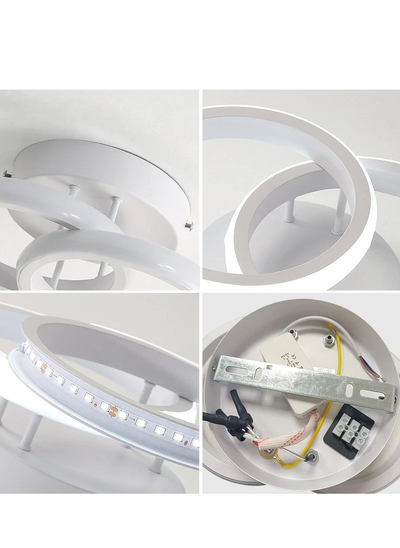 Comely Modern LED Ceiling Light, Acrylic Ceiling Lamp, Creative 2-Ring Design, Cool White Light  - Image 4
