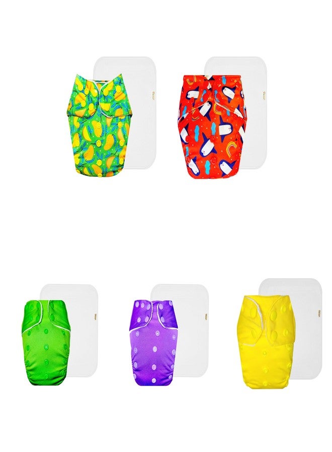 Dumbledo Premium Cloth Diaper with Cotton Insert (Pack of 5) | Soft & Gentle | Leakproof | Travel Friendly | Trusted by Moms | 3 Months - 3 Years | Unisex Baby - Image 1