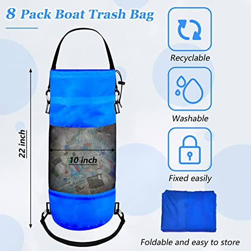 Patelai 8 Pcs 58 Pcs Portable Boat Trash Bags Container Mesh Trash Bags Can Reusable Garbage Container for Men Women Adults Kayak Camper Fishing Sea - Image 3