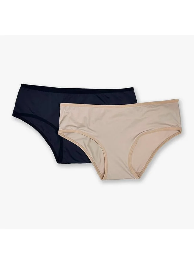 أدريا Set of 2 - Aadaraya Solid Bikini Briefs with Elasticated Waistband