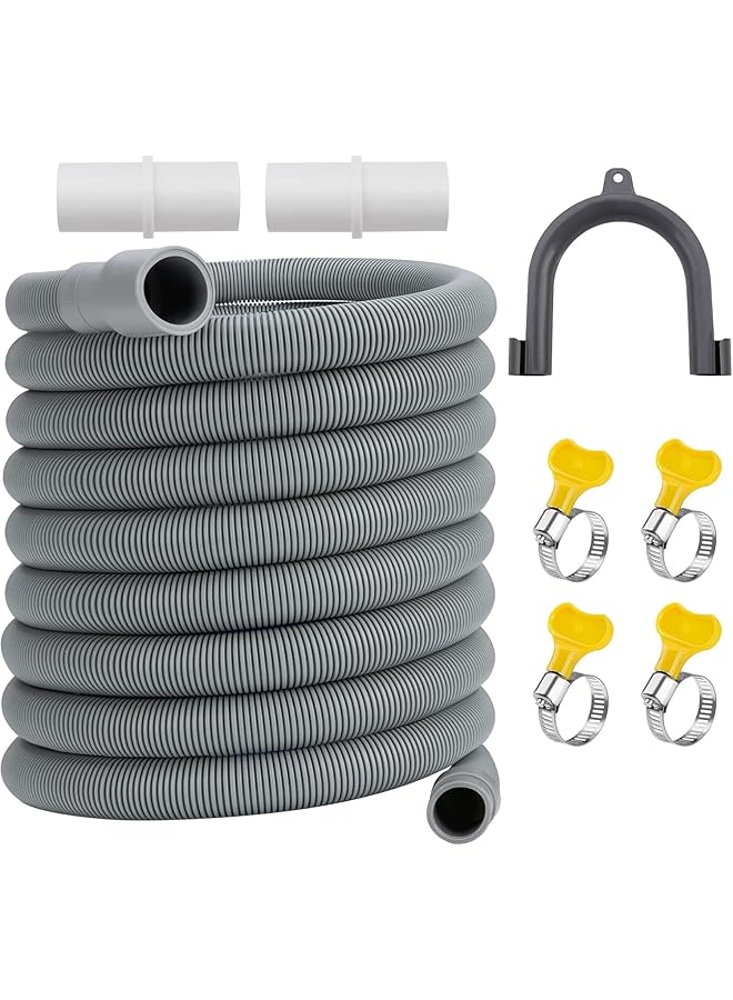 إيروريكس خرطوم تصريف الغسالة بطول 10 أقدام، مجموعة تمديد خرطوم تصريف عالمي للغسالة وغسالة الأطباق، خرطوم تصريف مرن لـ LG وGe وSamsung، مناسب لمنافذ تصريف تصل إلى 1 1 2 بوصة - Image 1