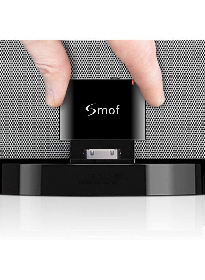 Smof Premium 30 Pin Bluetooth Adapter Receiver for Bose Sounddock and 30 pin iPod iPhone Music Docking Station with Bluetooth Audio Receiver 3.5 mm AUX Output-Female(Not for Car) Black - Image 2