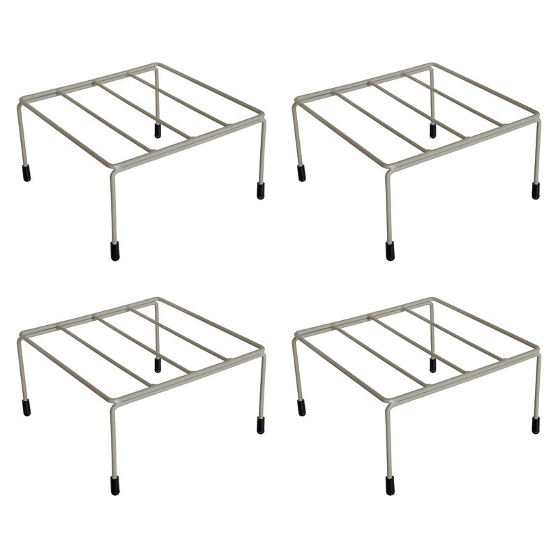 D&V ENGINEERING - Creative in innovation Metal Square Plant Stand Flower Pot Stand, Size: Width-21cm, Height-11.5 cm (Pack of-4) Grey - Image 5