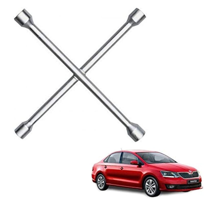 Autokaar 4 Way Car Tyre Screws Wrench Wheel Pana Spanner (17 x 18 x 19 x 21 mm) for Skoda Rapid - Image 3