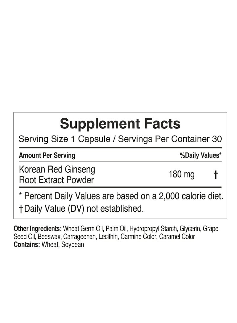 CheongKwanJang Korean Red Ginseng Extract Natural Energy Supplements,Circulation, Immune Support, Brain Booster 30 Capsules 30 servings - Image 2