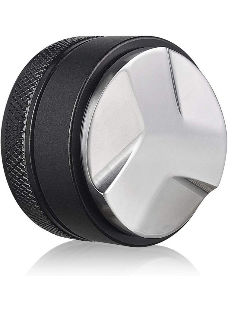 51mm Coffee Distributor & Tamper Tool – Stainless Steel Espresso Leveler for Delonghi Machines, Professional Adjustable Tamping Tool (Black) - Image 1