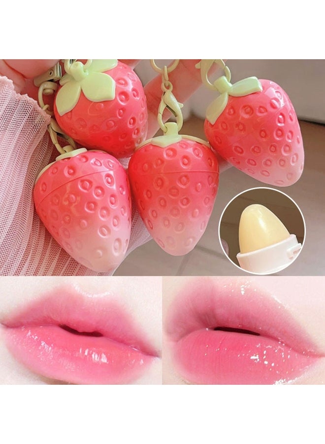 Generic 1Pc Strawberry Pendant Lip Mask Temperature Changing Moisturizing Fruit Flavored Lipstick Hydrating Lip Care Makeup Accessory Cosmetic Tool 