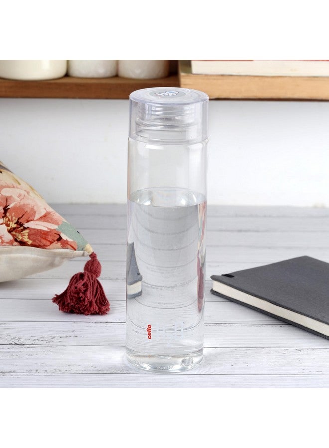 Cello H2O Round Unbreakable Plastic Water Bottle Premium Edition | Lid Is Sealed By A Silicone Ring | Leak Proof & Break-Proof | 1 Liter | Clear - Image 2