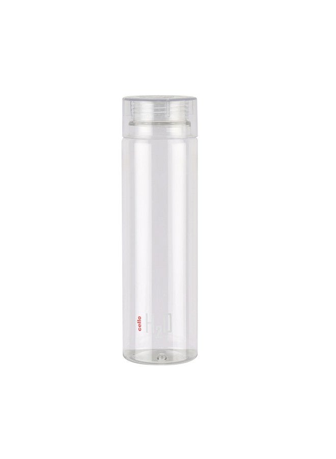 Cello H2O Round Unbreakable Plastic Water Bottle Premium Edition | Lid Is Sealed By A Silicone Ring | Leak Proof & Break-Proof | 1 Liter | Clear - Image 1