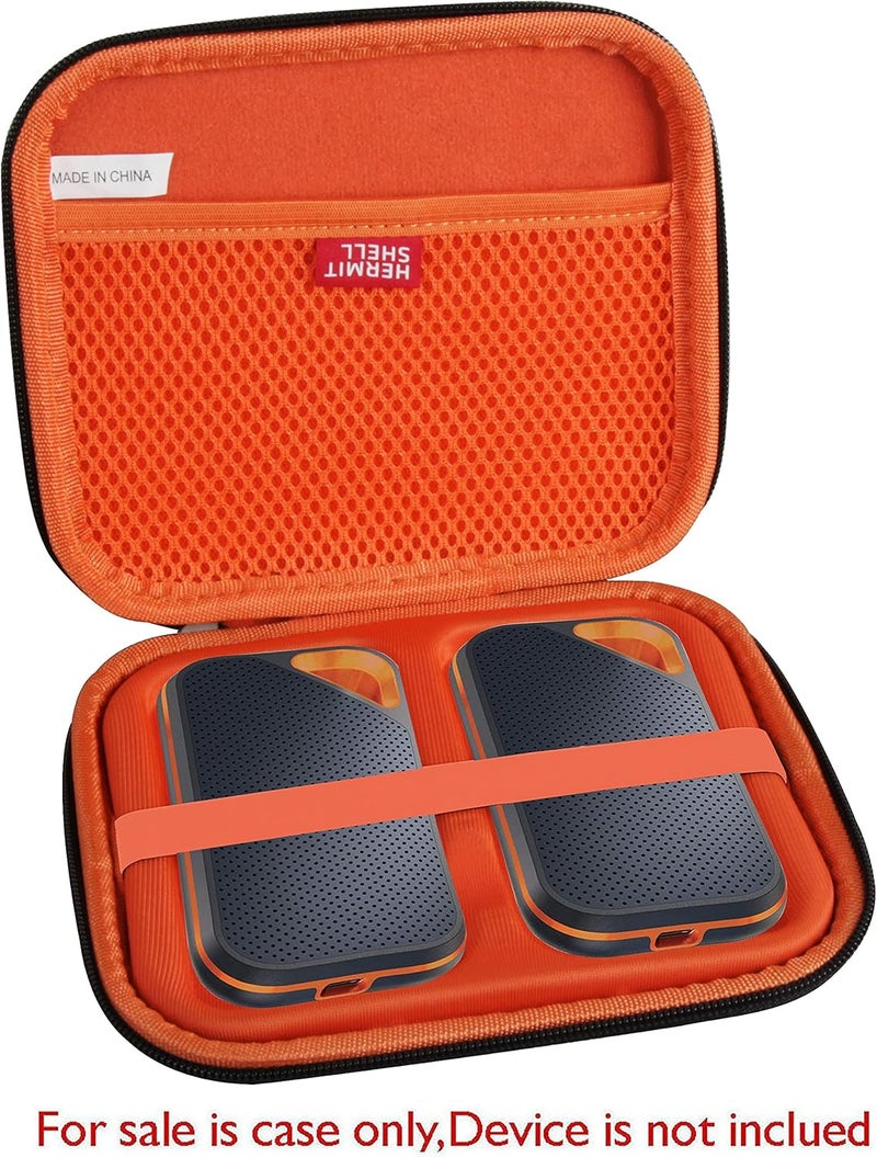 Hermitshell Hard Travel Case for SanDisk 500GB 1TB 2TB 4TB Extreme PRO Portable SSD (Black+Orange, Case for 2 Hard Drives) - Image 2
