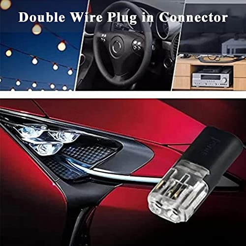 Japelessor Wire Connectors, Double Wire Plug in Connector with Locking Buckle, Low Voltage Wire Connector, LED Light Strip Connectors 2 Pin - Quick Connect, No Wire Stripping Cutting (20PCS) - Image 2