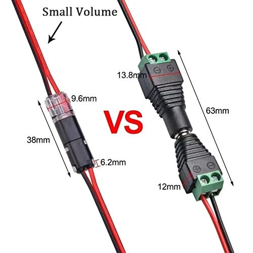 Japelessor Wire Connectors, Double Wire Plug in Connector with Locking Buckle, Low Voltage Wire Connector, LED Light Strip Connectors 2 Pin - Quick Connect, No Wire Stripping Cutting (20PCS) - Image 5