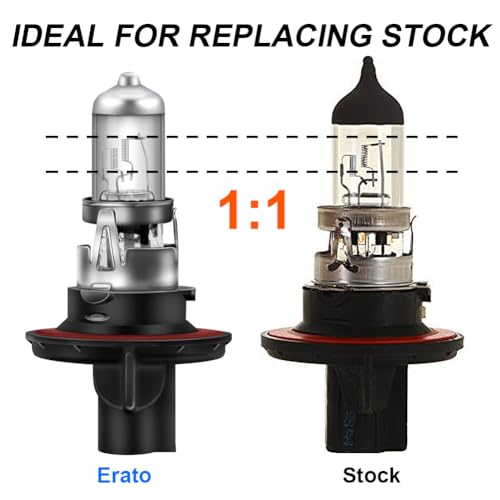 ERATO مصباح هالوجين إيراتو H13/9008 للضوء الأمامي 12 فولت 55 واط/60 واط أضواء الضباب 4300 كلفن أبيض دافئ بديل لمصباح الرأس (عبوتان) - Image 4